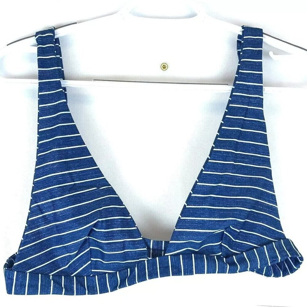 Rip Curl Women’s Blue White Striped Bikini Top Size XL